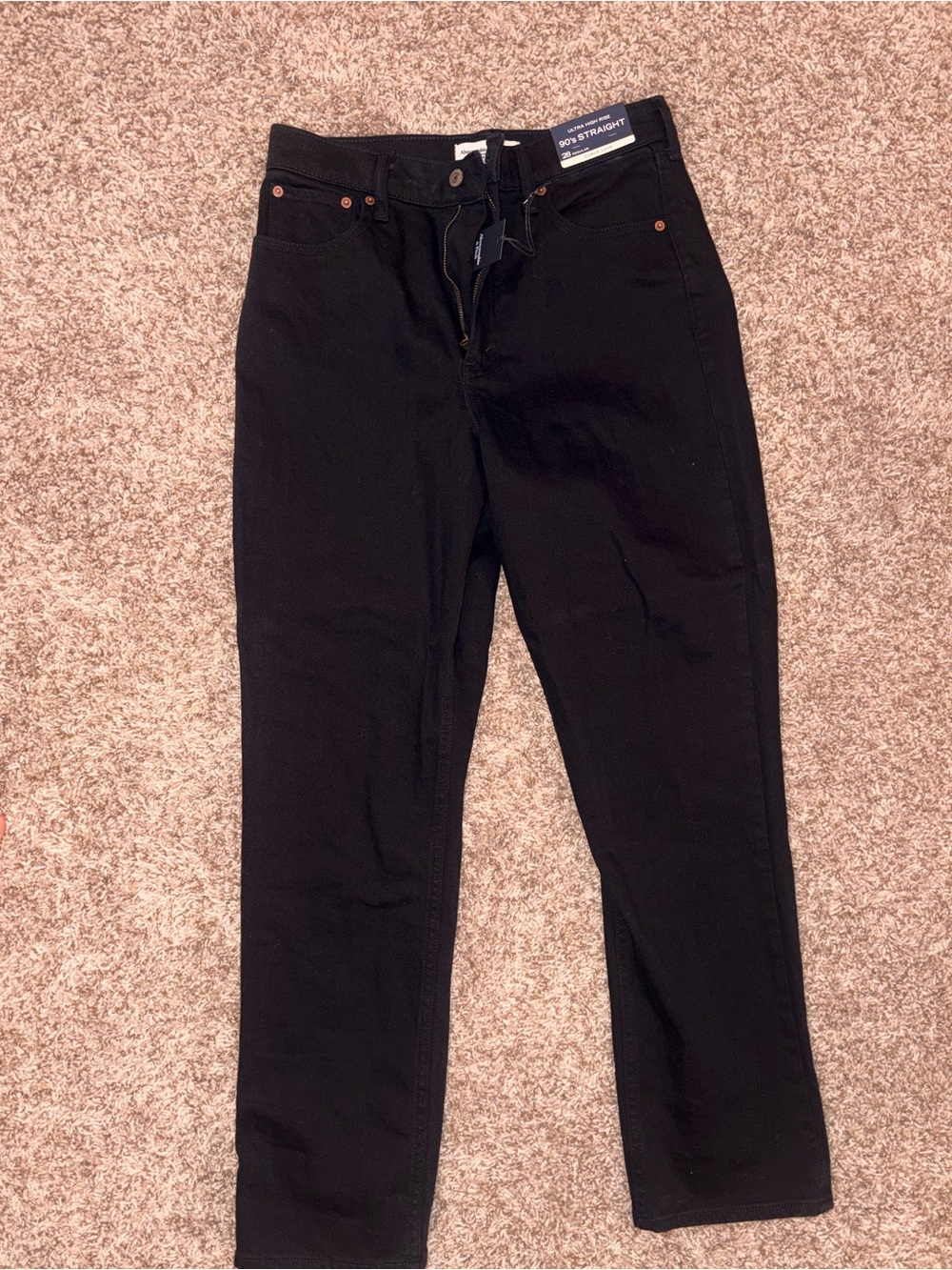 Abercrombie & Fitch Black 90’s Straight Curve Love NWT 28